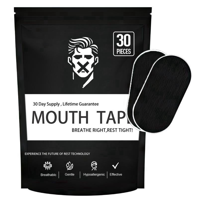Mouth Tape - One Month Supply Mouth Tape, Sport Accessories, 30 Strips, Strips Tape for Sleep-Pain Free Removal, Gentle on Skin - Adhesive Cotton Tape